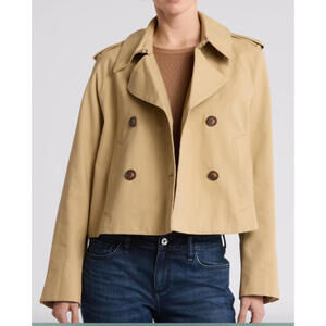 NEW, Rag & Bone Talia Crop Trench Jacket in Khaki Sz L #SJ2086